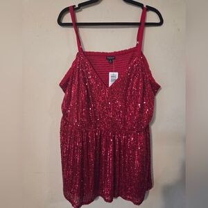 Torrid Sparkling Red Formal Top